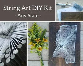 DIY Mississippi String Art Kit, State string Art Kit, Mississippi Nail Art, Custom sign, Mississippi love, Mississippi home, 9x13