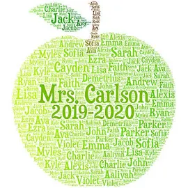 Digital APPLE word cloud art wordle - makes a great teacher appreciation gift - add names of kids and school year - customize colors