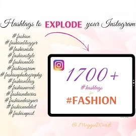 Instagram Hashtags for #FASHION, 1700+ Best Keywords for Instagram Posts, Engagement Booster, Social Media Content, SEO for Fashion Stores