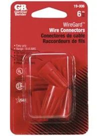 Wiregard Color-Coded Screw-On Wire Connectors, Red - 6 count 