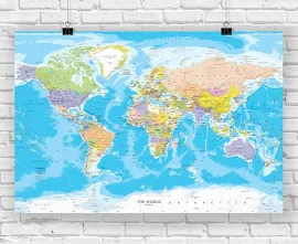 World Political Wall Map | 44" x 29" | Laminated Print | Academia Maps | World Maps Online