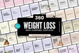 Weight Loss Instagram Carousels / Ready Made Fat Loss Instagram Templates / with REAL content and captions!