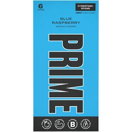 Prime Blue Raspberry Hydration Sticks 6 Count