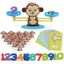 Math Manipulatives Monkey Balance Cool Math Games - Stem Toys & Games for 3+ Year Olds Educational Math Games - Number Learning Toys for Boys and