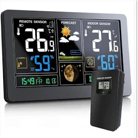 Weather Station with Outdoor Sensor Wireless, Digital Home Weather Stations Forecast, Temperature Indoor Outdoor