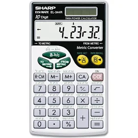 Sharp EL344RB Metric Conversion Wallet Calculator 10-Digit LCD