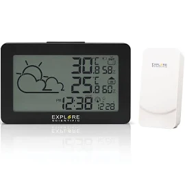 Explore Scientific Large Display Weather Station with Temperature and Humidity