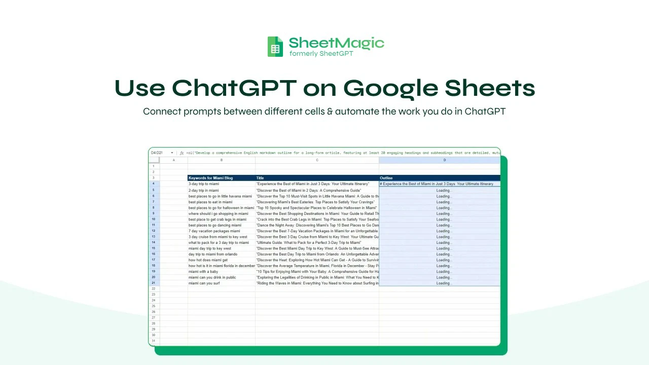 SheetMagic: ChatGPT + Google Sheets AI Integration