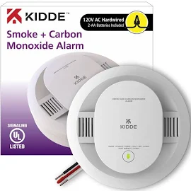 Kidde Hardwired Smoke & Carbon Monoxide Detector, AA Battery Backup, Interconnectable, LED Warning Light Indicators