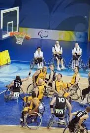 Poster Print 18x24 of South Africa versus Germany wheelchair basketball match during the 2008 Paralympic Games