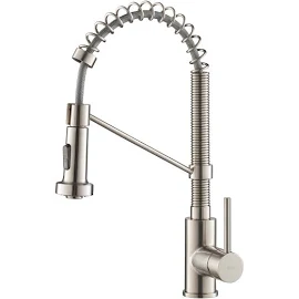 Kraus Bolden Single Handle 18-inch Commercial Kitchen Faucet with Dual Function Pull-Down Sprayhead - Stainless Steel