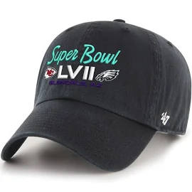 '47 Men's Black Kansas City Chiefs vs. Philadelphia Eagles Super Bowl LVII Matchup Clean Up Adjustable Hat