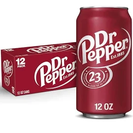 Dr Pepper Soda, 12 fl oz Cans, 12 Pack, Size: 15.8 x 5.3 x 4.9 inches;