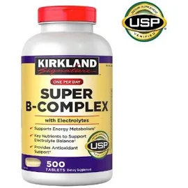 Kirkland Signature Super B-Complex with Electrolytes, 500 Tablets