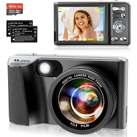 4K Digital Camera for Photography Auto-Focus 4K Camera with 3.0 inch Screen 18X Anti-Shake Vlogging Camera for YouTube Video Compact Cameras with