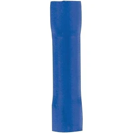 Install Bay BVBC - Vinyl Butt Connectors Blue, 16-14 Gauge, 100 PK