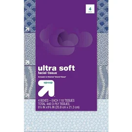 Ultra Soft Facial Tissue - 4pk/110ct - up&up