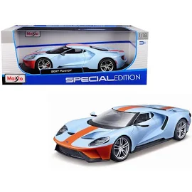 2017 Ford GT Blue with Orange Stripe Special Edition 1/18 Diecast Model Car by Maisto