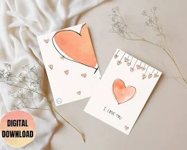 I Love you Printable Greeting Card | Digital love Card