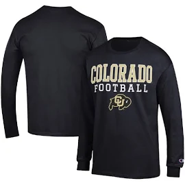 Colorado Buffaloes Champion Football Stack Long Sleeve T-Shirt - Black Size: Medium