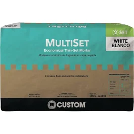 Custom MSMW50 Multiset Modified Thin-Set Mortar, 50 lb, White