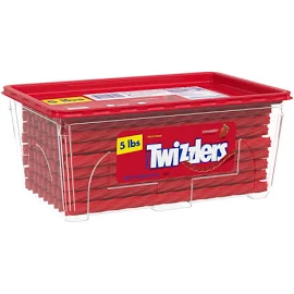 Twizzlers Twists Strawberry Flavored Chewy Candy, Christmas, 5 lb Bulk Container