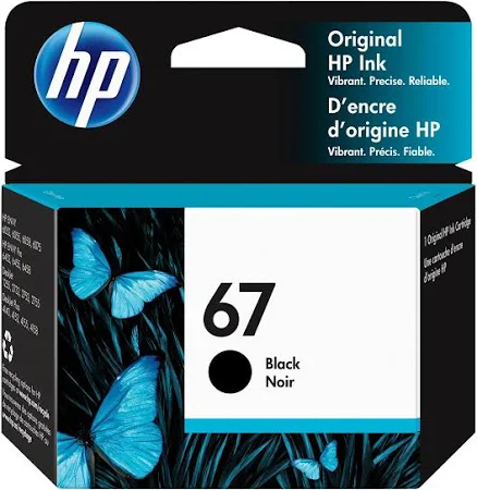 HP 67 Pigmented Black Ink Cartridge