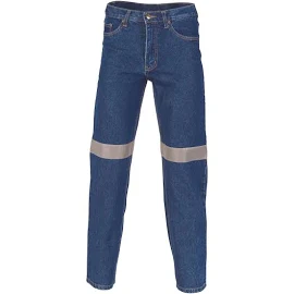 Dnc Workwear Mens Relective Denim Jeans CSR R/Tape Comfortable Work 3327, Men's, Size: 97S, Blue