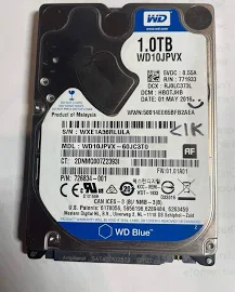 Blue 1.0 Tb Hard Drive Wd10jpvx