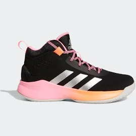 Adidas Cross Em Up 5 Wide Basketball Shoes - Kids - Core Black / Beam Pink - 5.5
