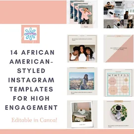 African American Instagram Template for High Engagement, Instagram Feed, Quotes, Canva