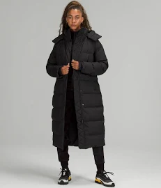 Lululemon Wunder Puff Long Jacket - Black - Size 10 Glyde Fabric
