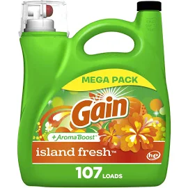 Gain +Aroma Boost Detergent, Island Fresh, Mega Pack - 4.55 l (1.2 US gal) 154 fl oz