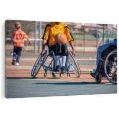 Canvas Print | Paraplegic Games, Basketball Players Chasing The Ball In Wheelchairs Wall Art