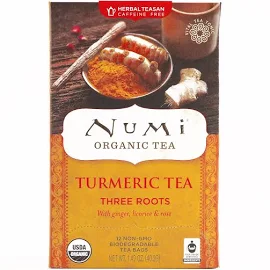 Numi Three Roots Turmeric Tea 12 Count