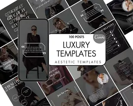 100 Luxury Instagram Templates, Luxury Social Media Templates, Aesthetic Instagram, Minimal canva Instagram Templates