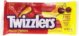 Twizzlers Sweet & Sour Filled Twists 11-Ounce Bags, Pack of 6