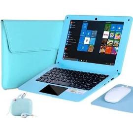 Windows 10 Laptop 10.1 inch Quad Core Notebook Slim and Lightweight Mini Netbook Computer with Netflix Youtube Bluetooth WiFi Webcam HDMI , and Laptop