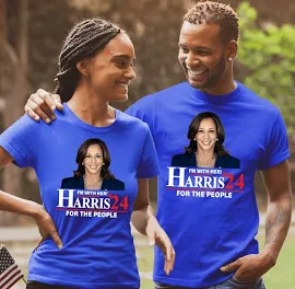 Wilson Design Group (Kamala) Kamala Harris T Shirt, Kamala Harris I'm with Her Shirts Blue / Med Female Fitted T-Shirt