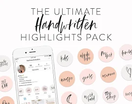 Handwritten Instagram Highlights - 120+ Instagram Highlight Covers - Instagram Icons - Instagram Templates with Text Highlights