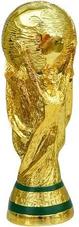 Replica World Cup Trophy Premium Gold Finish Soccer Collectible for Fans, Home Dcor, and Sports Enthusiasts 14cm, Size: 21 cm