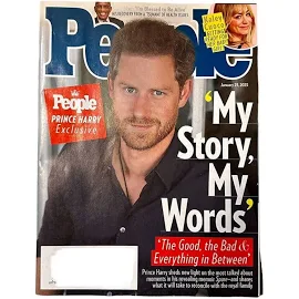 People Magazine January 23 2023 Prince Harry My Story My Words Memoir Spare - New Books | Color: Black
