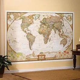 World Executive Political Mural Map