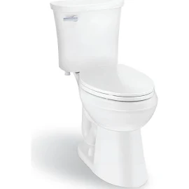 Glacier Bay Power Flush 2-Piece 1.28 GPF Single Flush Elongated Toilet in White with Slow-Close Seat Included