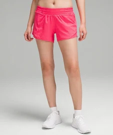 Lululemon Run Hotty Hot Low-Rise Lined Shorts 4" - Neon/Pink - Size 14 Swift Fabric