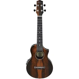 Ibanez UEW13MEE Acoustic Electric Concert Ukulele - Dark Brown Open