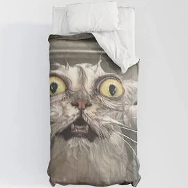 Reddit Wet Cat Comforter - Twin XL: 68" x 92" - Microfiber Polyester