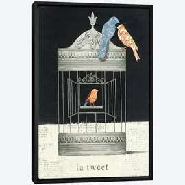 Framed Canvas Art - La Tweet by Emily Adams ( Animals > Birds art)