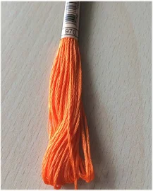 DMC stranded 970 orange clear six strands