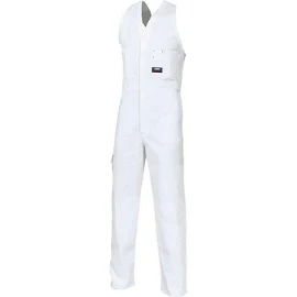 Dnc Workwear Mens Cotton Drill Action Back Overall Comfortable Work 3121, Men's, Size: 97R, White